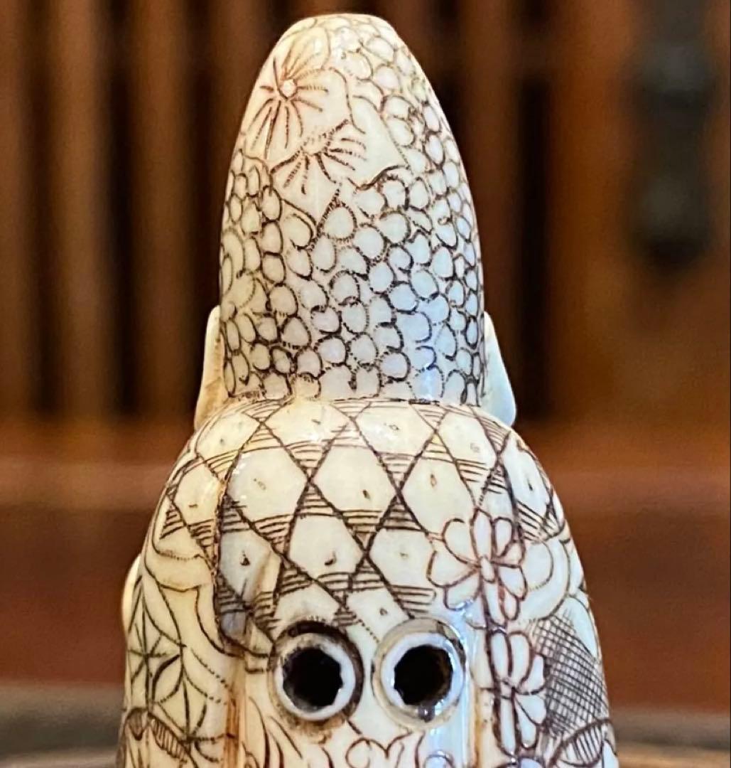 ヴィンテージ　金本造・根付・七福神・布袋　吉祥精密細工・天然素材　ハンドメイド