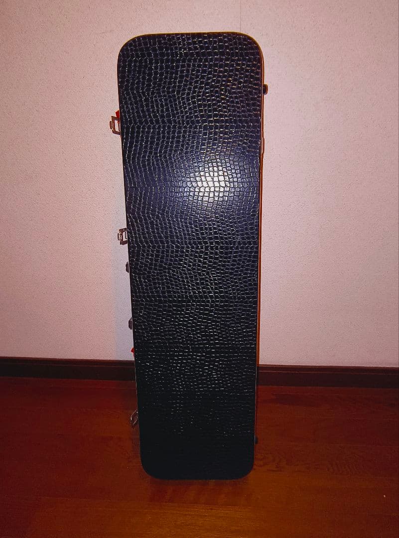 沖縄三線　 本革　 ケース黒　　蛇皮