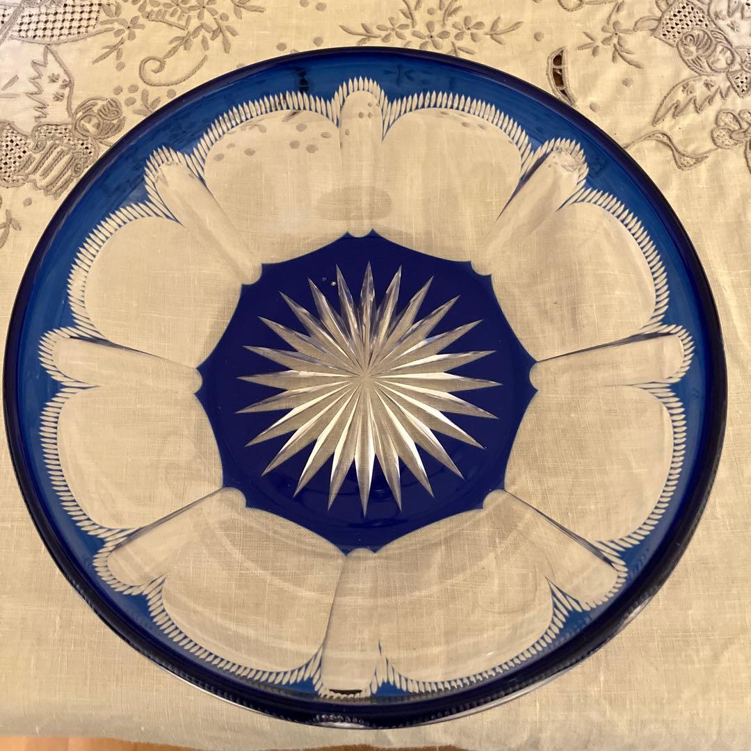 切子　大皿　小皿