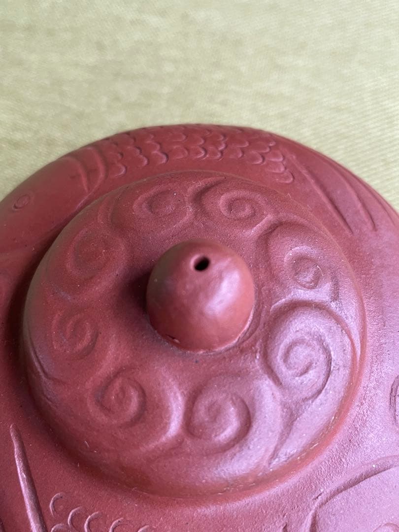 中国　紫砂　朱泥　急須　在銘