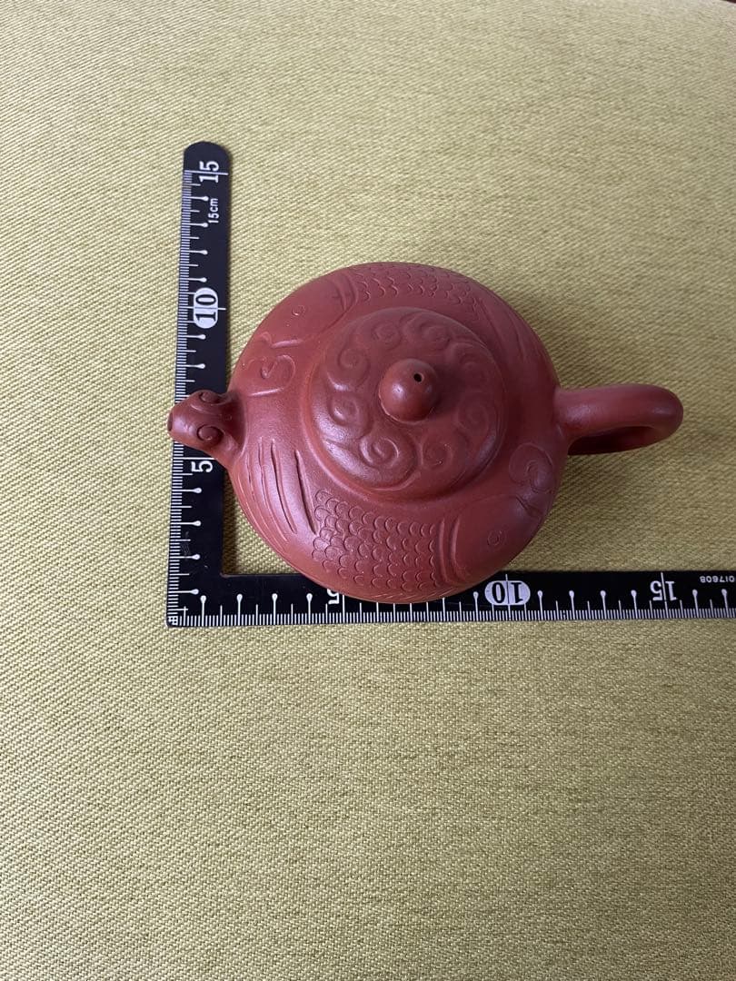 中国　紫砂　朱泥　急須　在銘