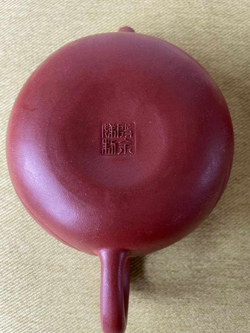 中国　紫砂　朱泥　急須　在銘