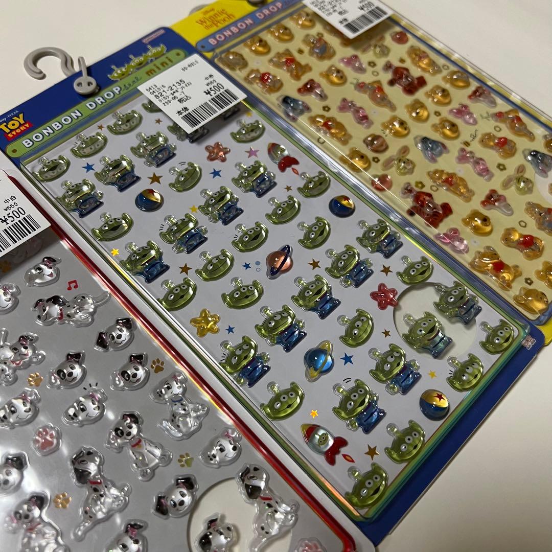 ボンボンドロップシールミニ プーさん 101匹わんちゃん リトルグリーンメン