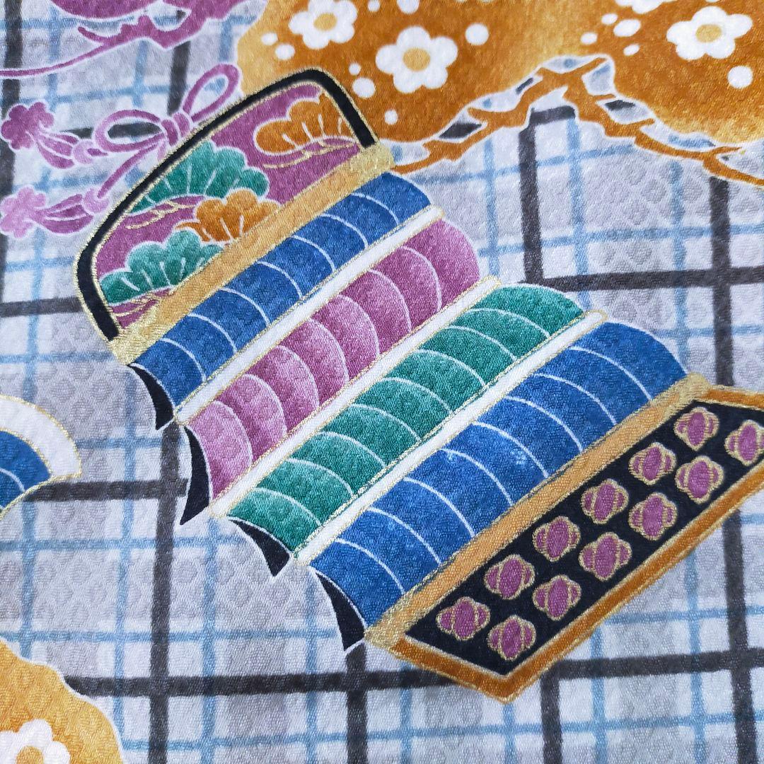 七五三 男の子 5歳 着物 セット 一式 人気 白 レア鷹 刺繍 軍配 0502