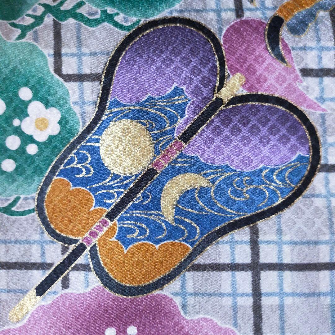 七五三 男の子 5歳 着物 セット 一式 人気 白 レア鷹 刺繍 軍配 0502