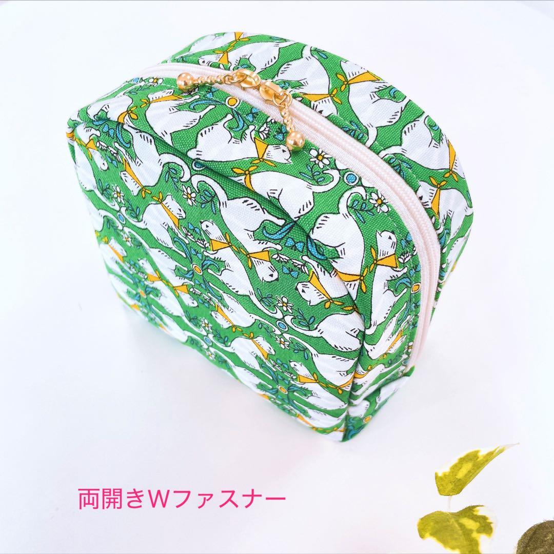お取り置き／YUWA＊山型マルチポーチ／コスメポーチ＊ねこ＊有輪商店