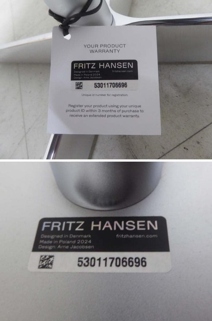 新品 正規品■フリッツハンセン■2024年製 88万円 スワンチェア 黒本革-2