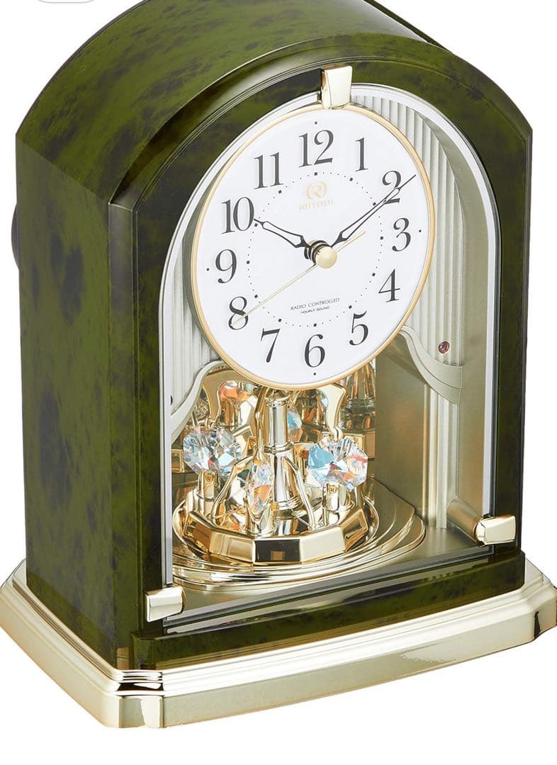 RHYTHM リズム　新品未使用　アンティーク　電波置時計　オーロラサウンド