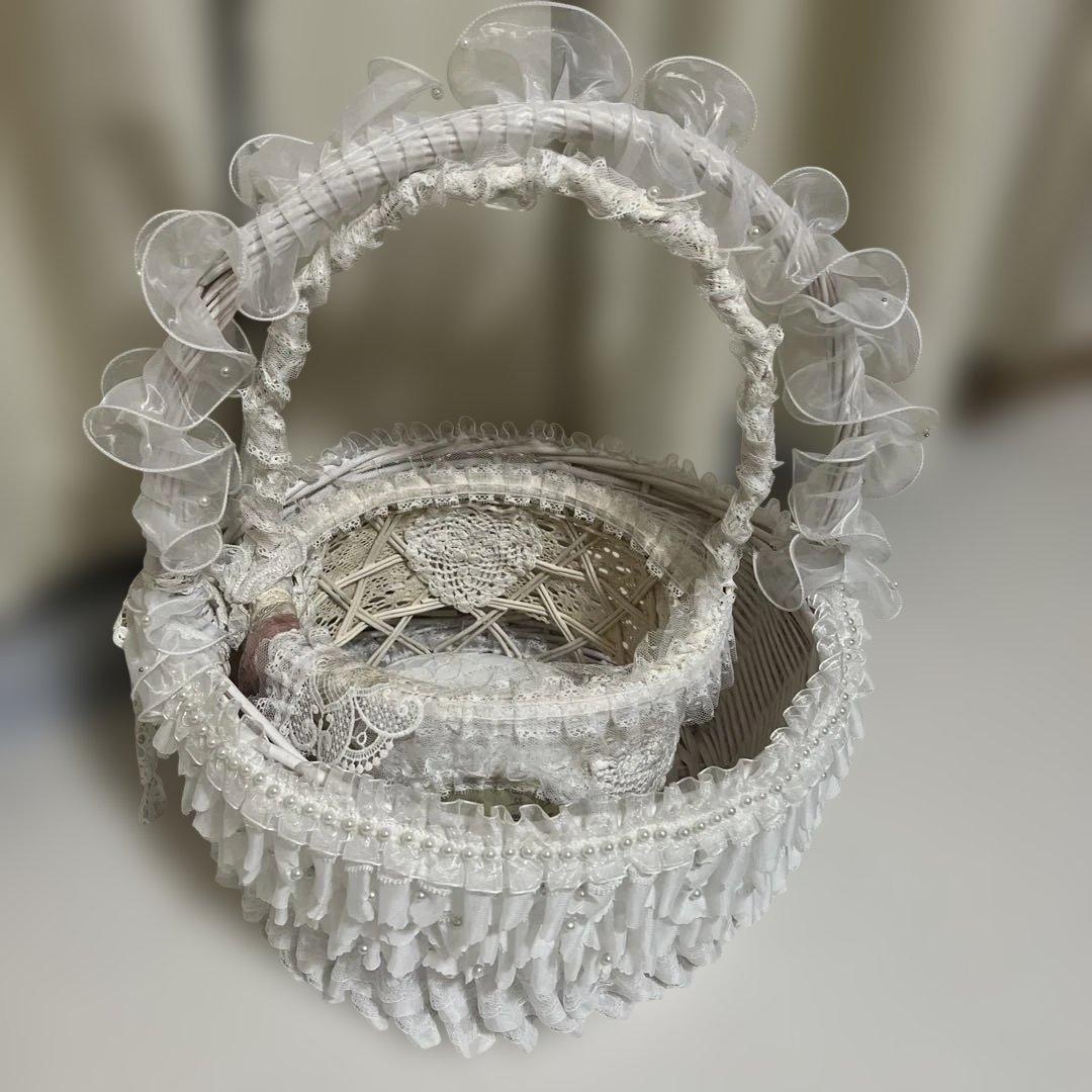 ハンドメイド　籐の大きな籠　 2点セット