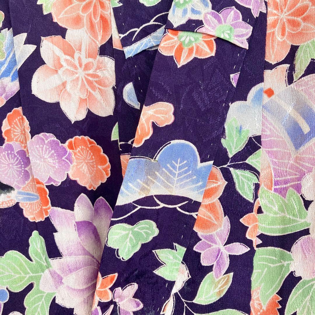 アンティーク　ちりめん　鶴　宝尽くし　女の子　子供着物　NO16