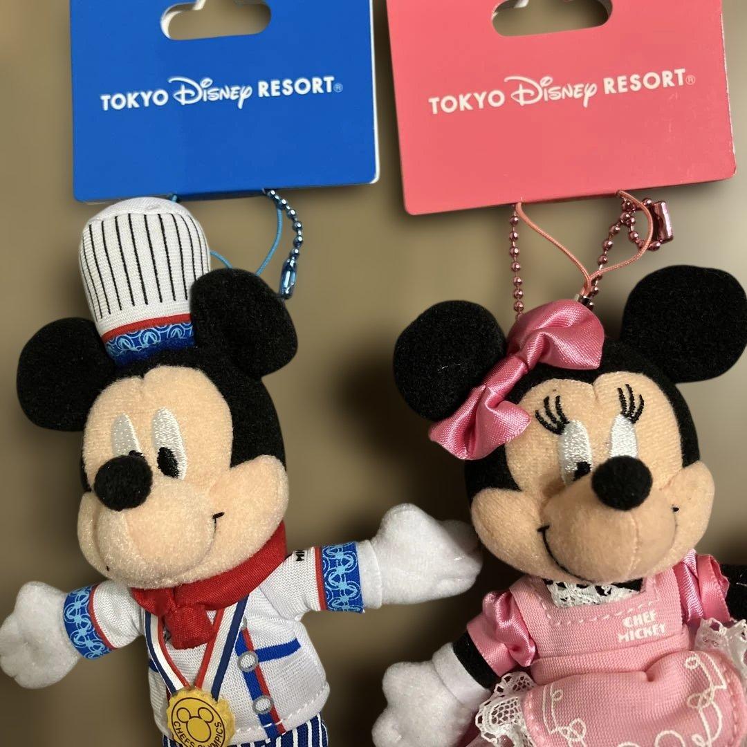 【タグ付】東京ディズニーリゾート　シェフミッキー　ミニー　ストラップキーチェーン