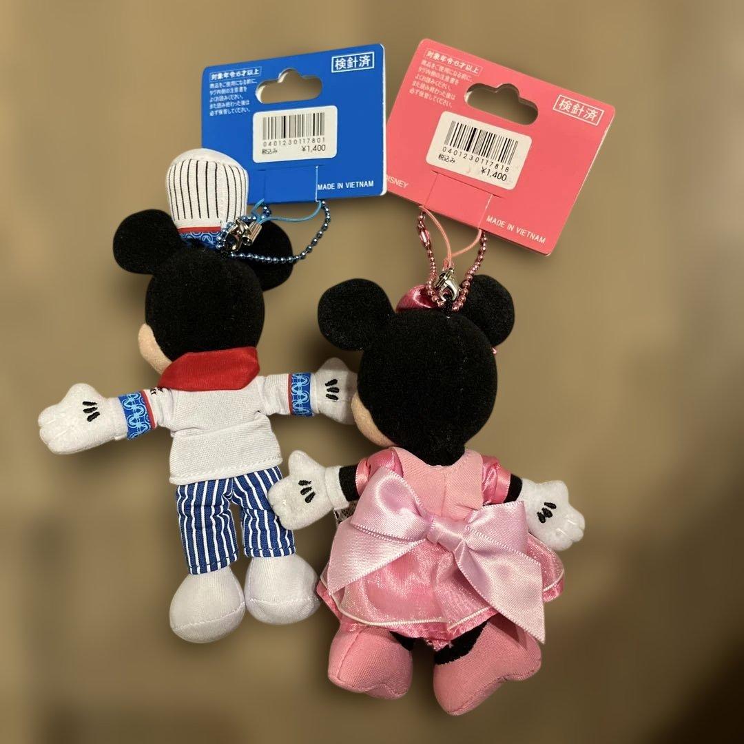 【タグ付】東京ディズニーリゾート　シェフミッキー　ミニー　ストラップキーチェーン