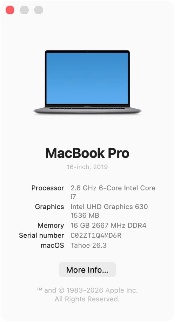 MacBook Pro 16インチ 2019 2TB 充電器付き
