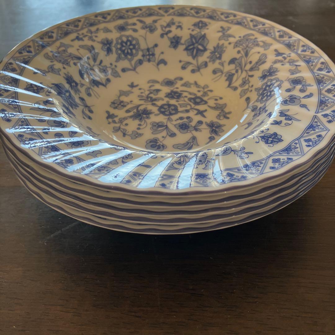 希少　英国製　ミントン　シャリマー　20.5cm 深さ3cm ボウル　5枚組