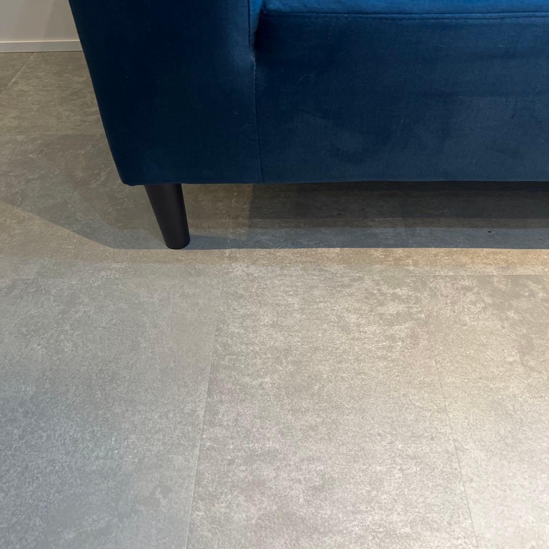 ✨送料無料✨カウチソファ3点セット　ベロア調　ダークブルー　✨保証書付✨②