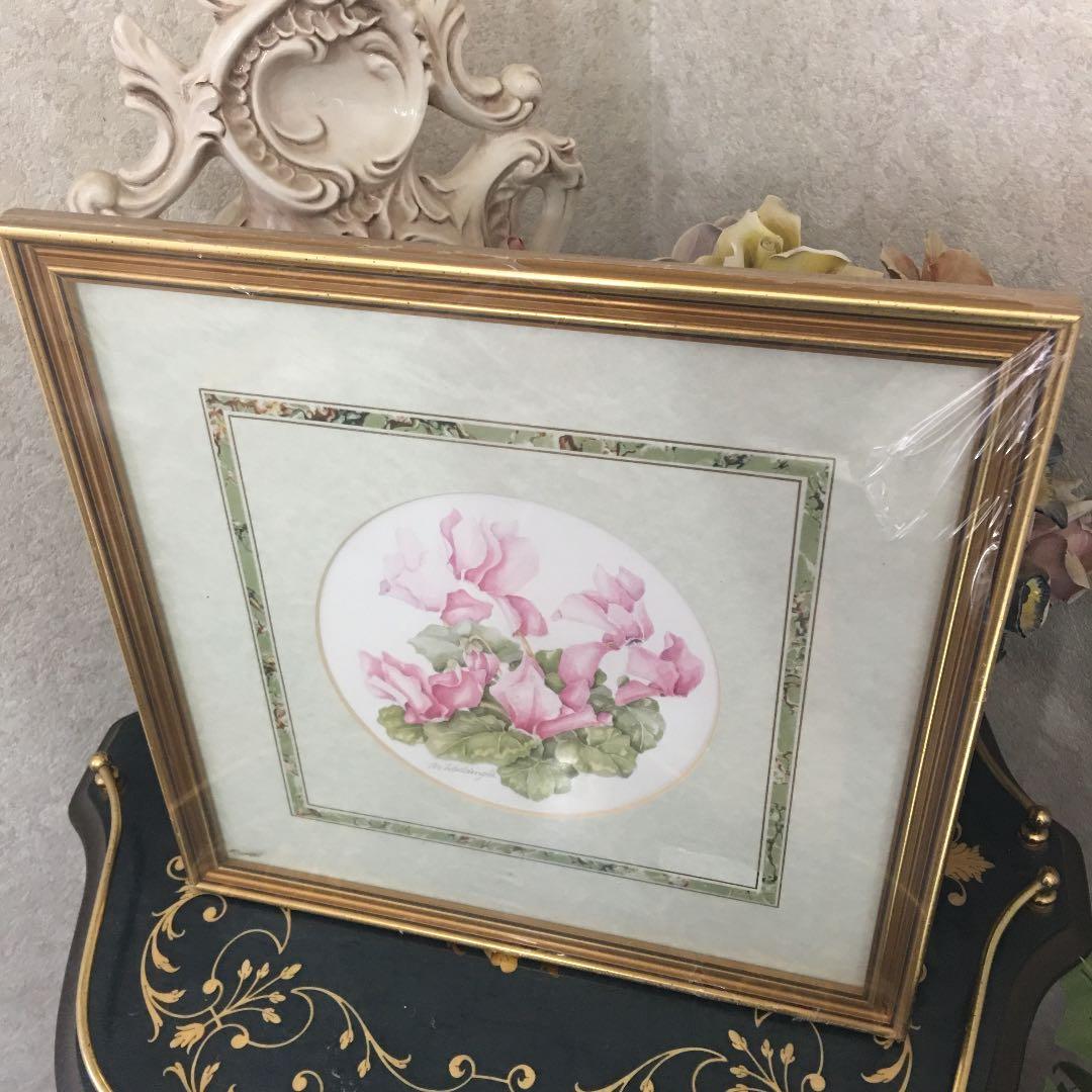 絵画Demainドマン ゴールド額 フラワー イギリス製 新品箱入り