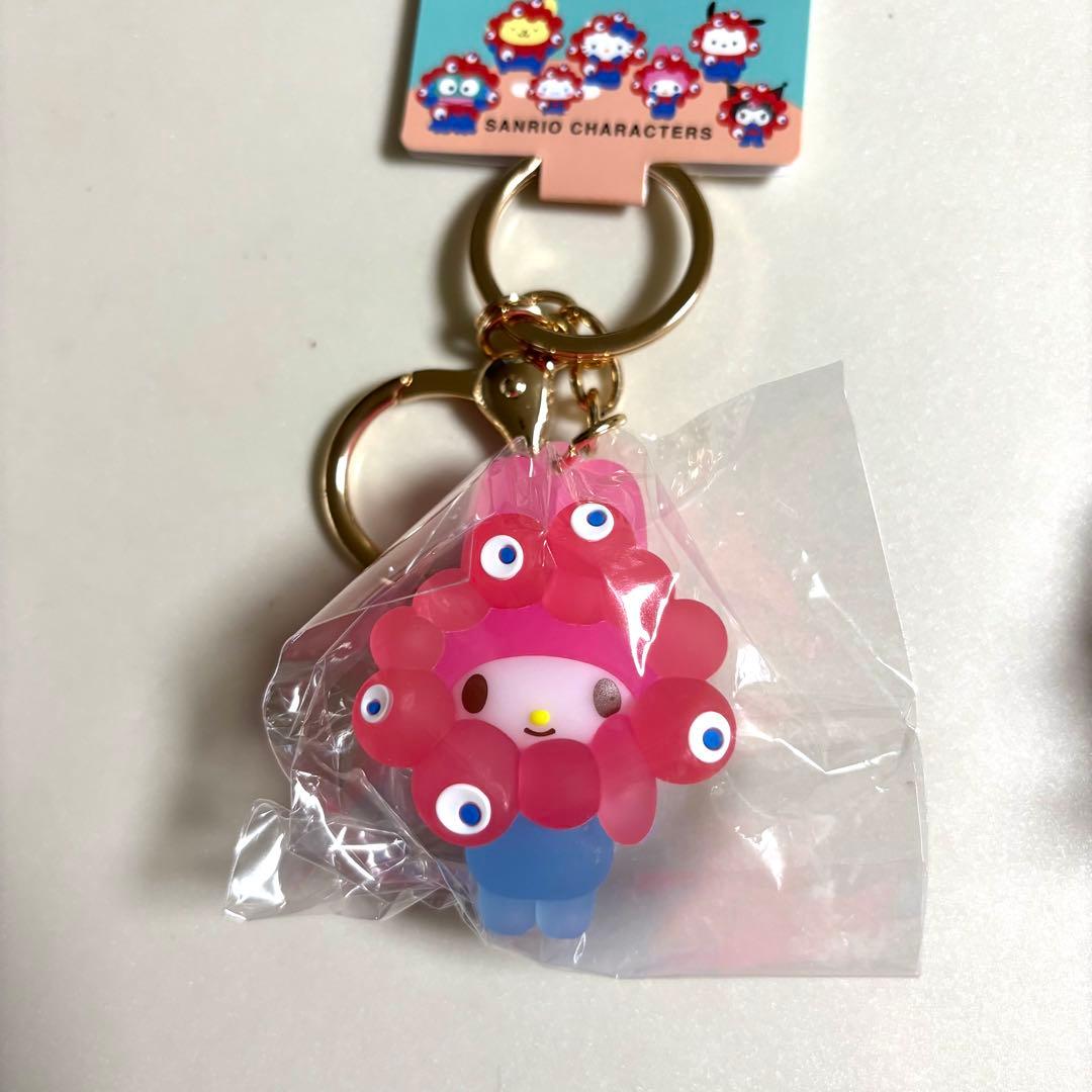 サンリオミャクミャク　立体キーホルダー　クリア　マイメロ　シナモンクロミパステル