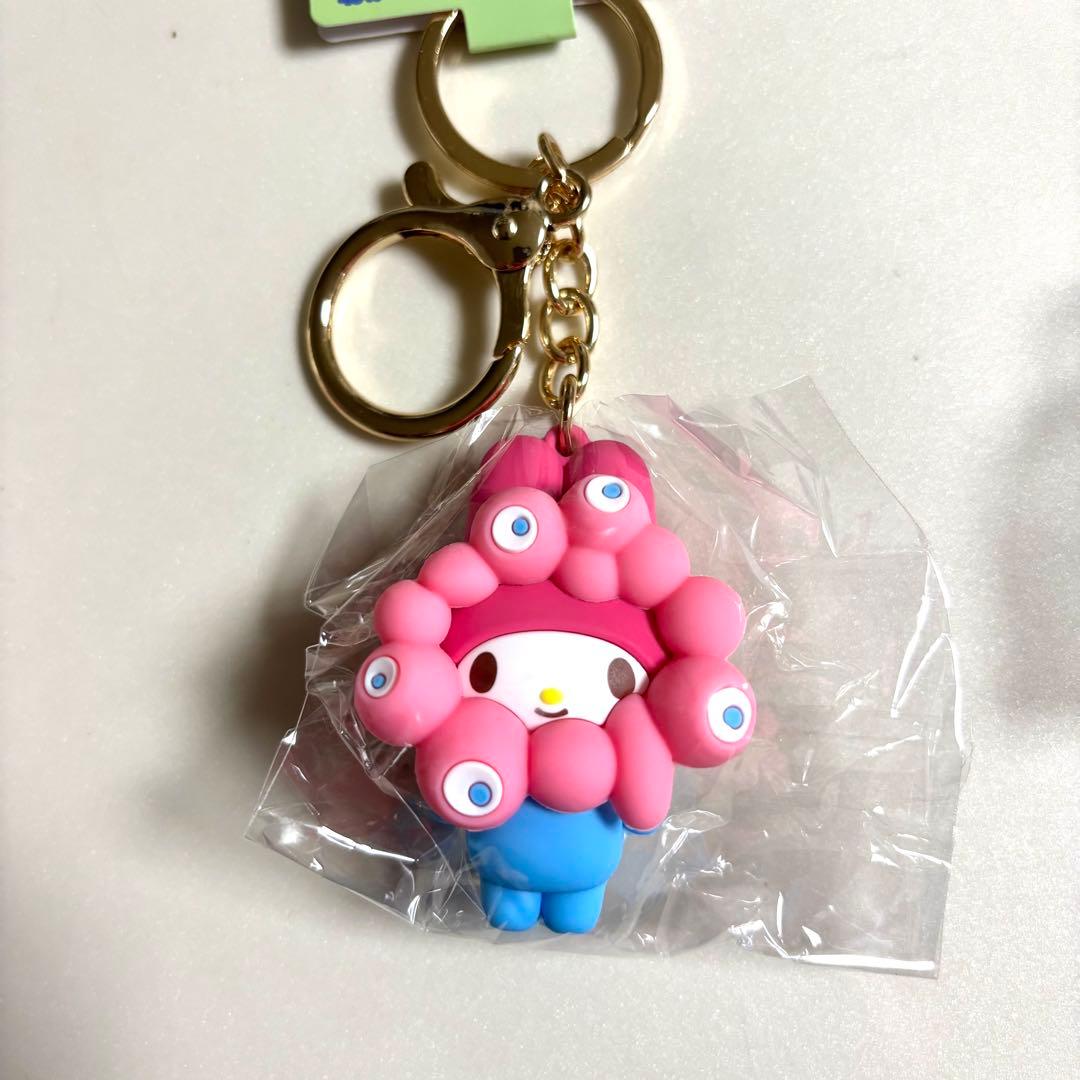 サンリオミャクミャク　立体キーホルダー　クリア　マイメロ　シナモンクロミパステル