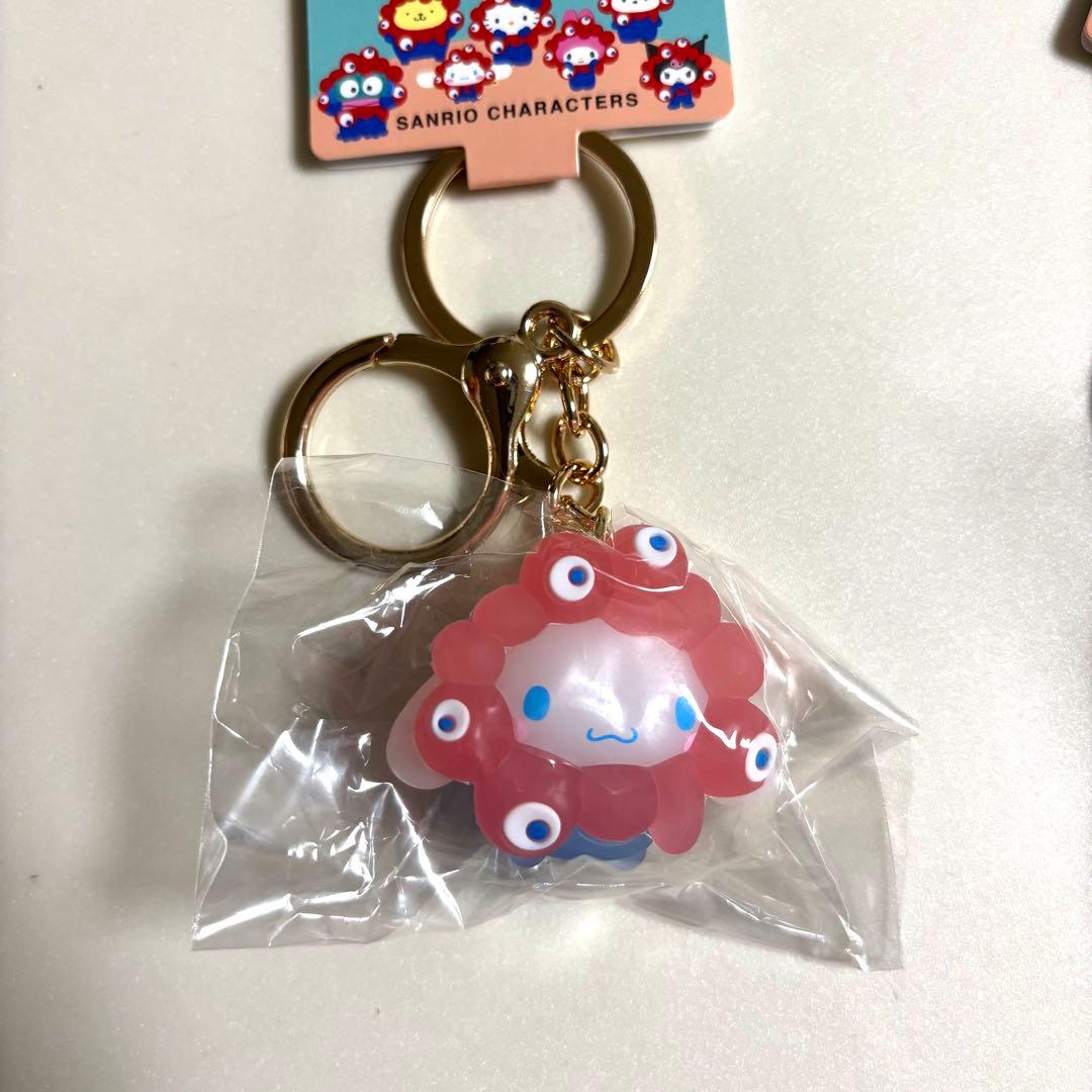 サンリオミャクミャク　立体キーホルダー　クリア　マイメロ　シナモンクロミパステル