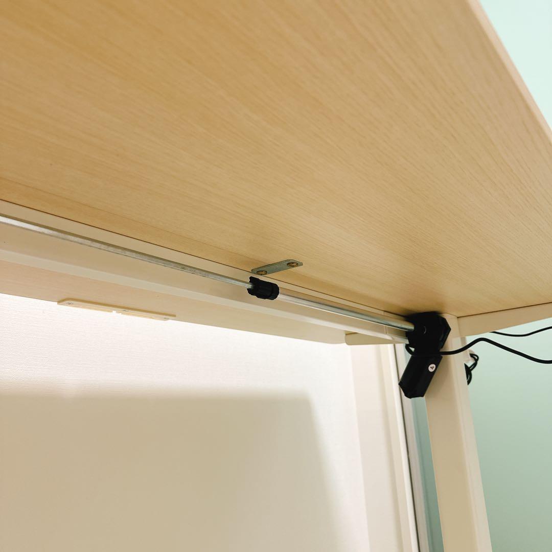 【送料無料】昇降式デスク ロータイプ　幅120cm パソコンデスク　収納フック付