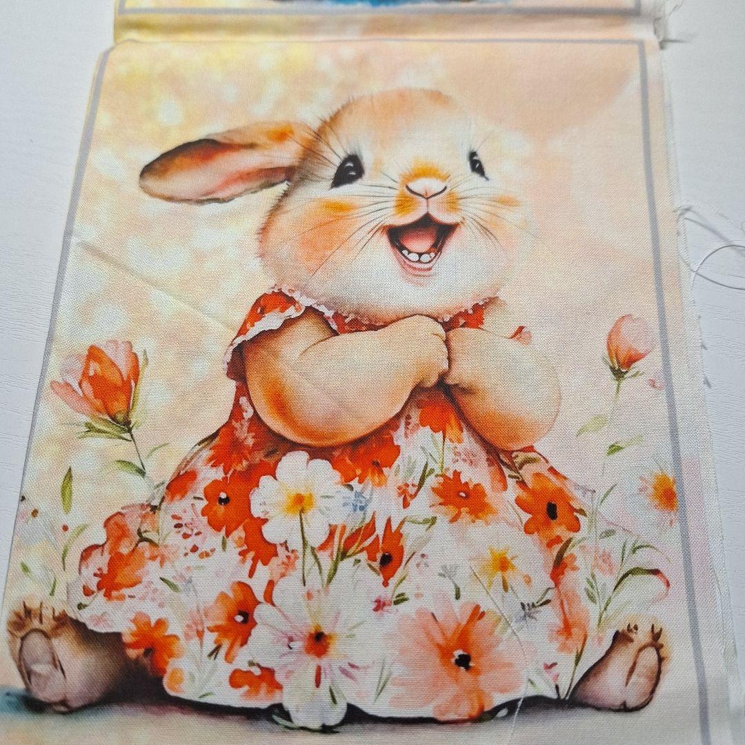 可愛いうさぎパネル生地　ハンドメイド　うさぎのみ