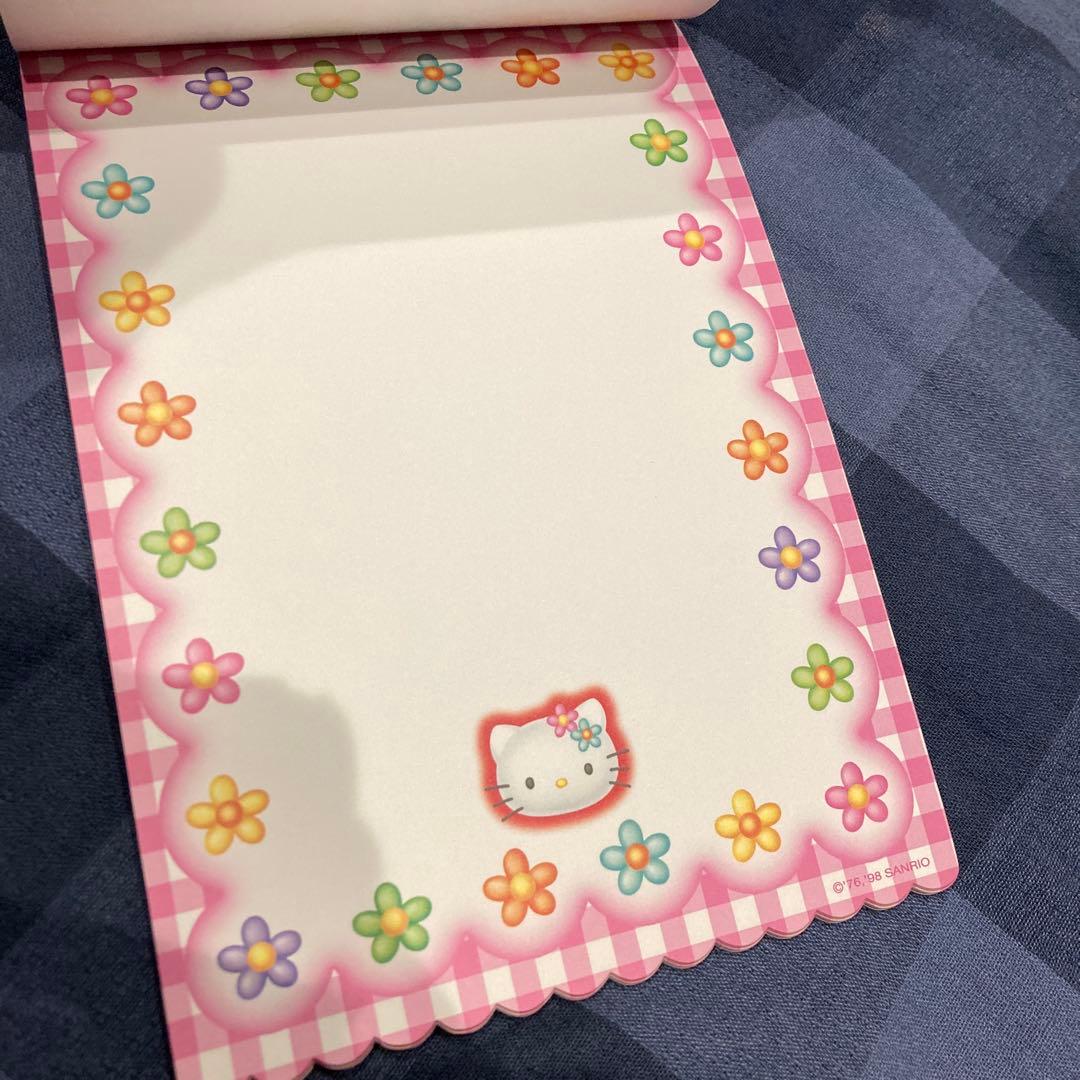 レトロ《1998年ハローキティ メモ帳》Hello Kitty♪便箋レターセット