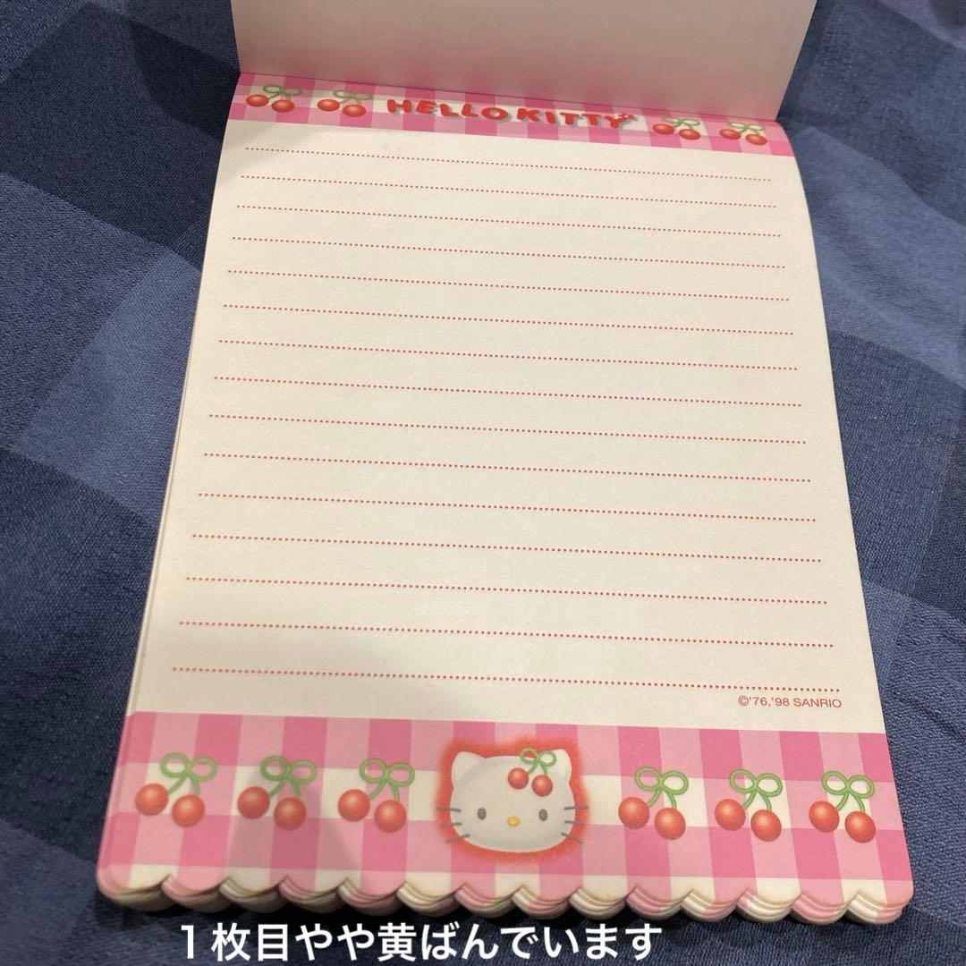 レトロ《1998年ハローキティ メモ帳》Hello Kitty♪便箋レターセット