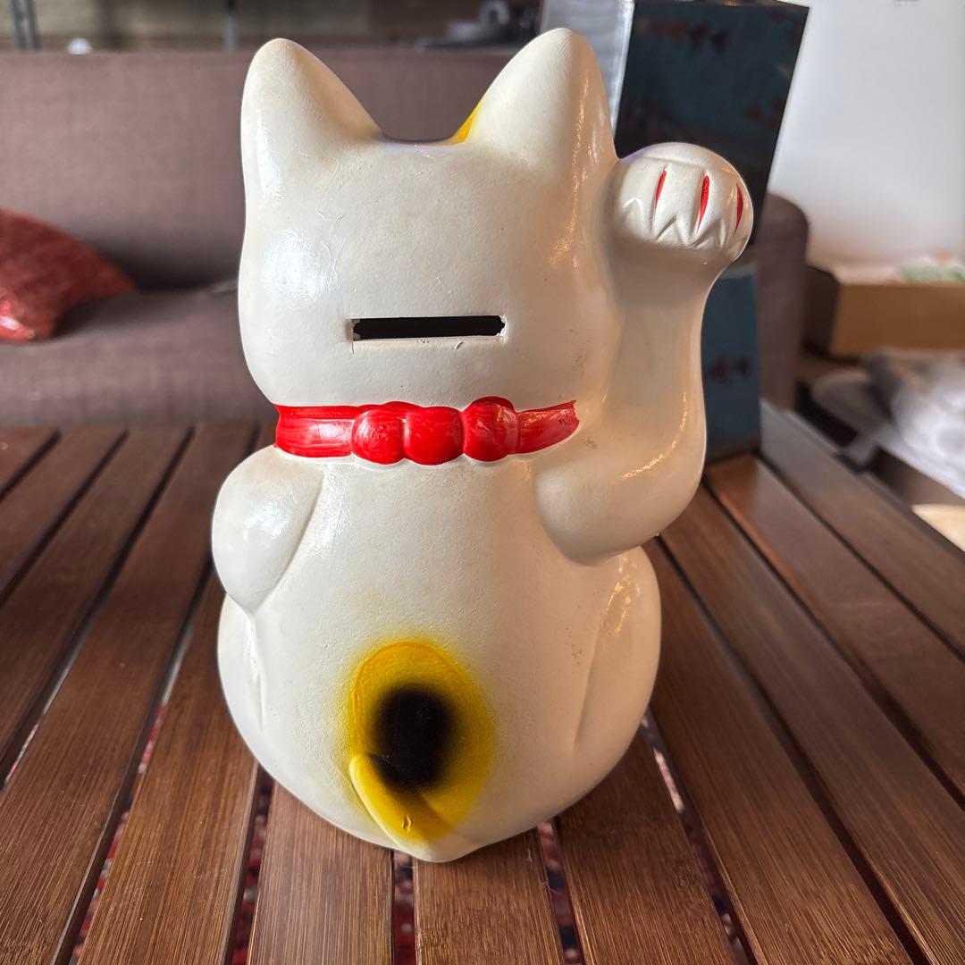 縁起物　昭和レトロ　招き猫　貯金箱　まねきねこ　置物　アンティーク　ドル猫