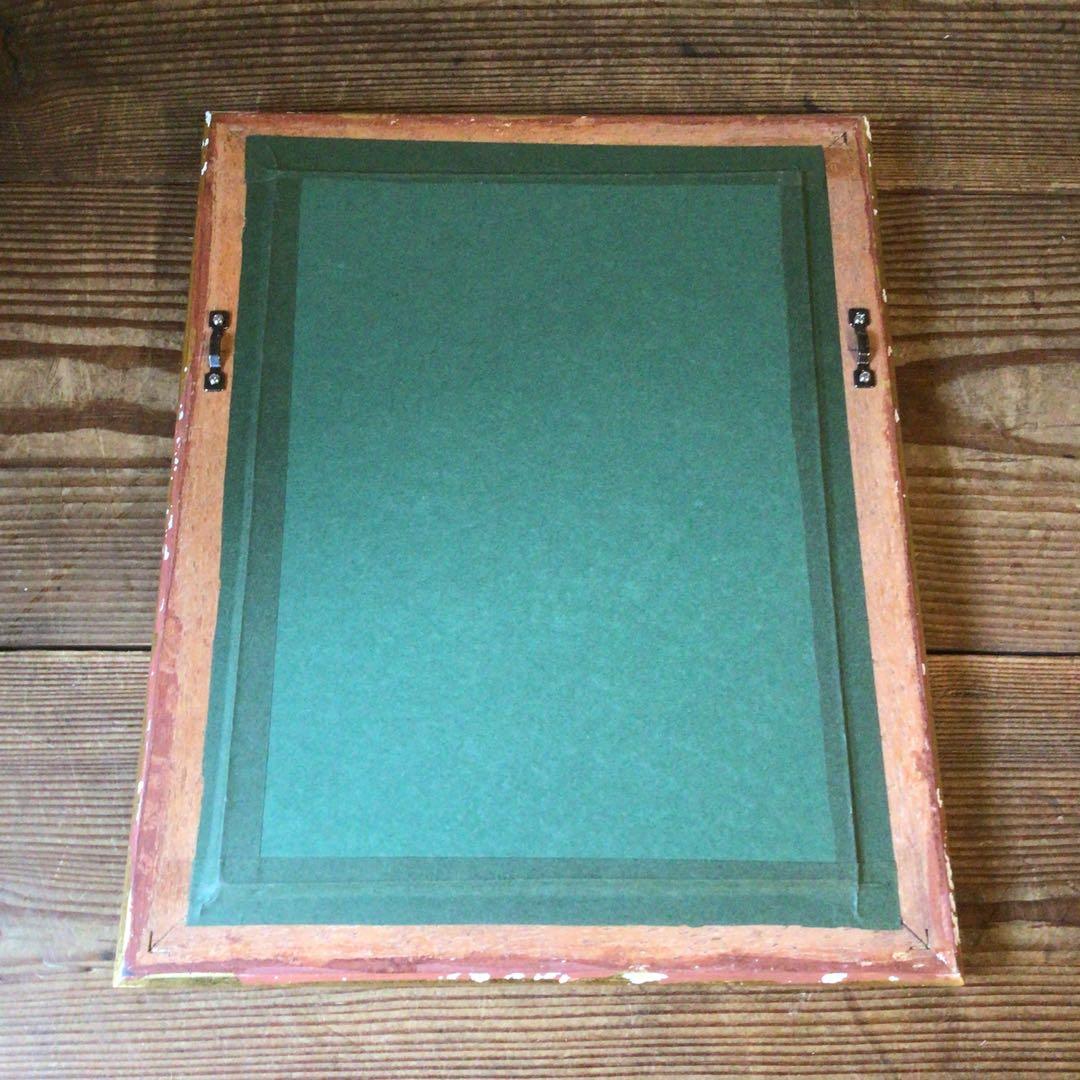 No3994 額装　聖母子　彩飾写本　金額縁　人物画　西洋　インテリア　送料無料