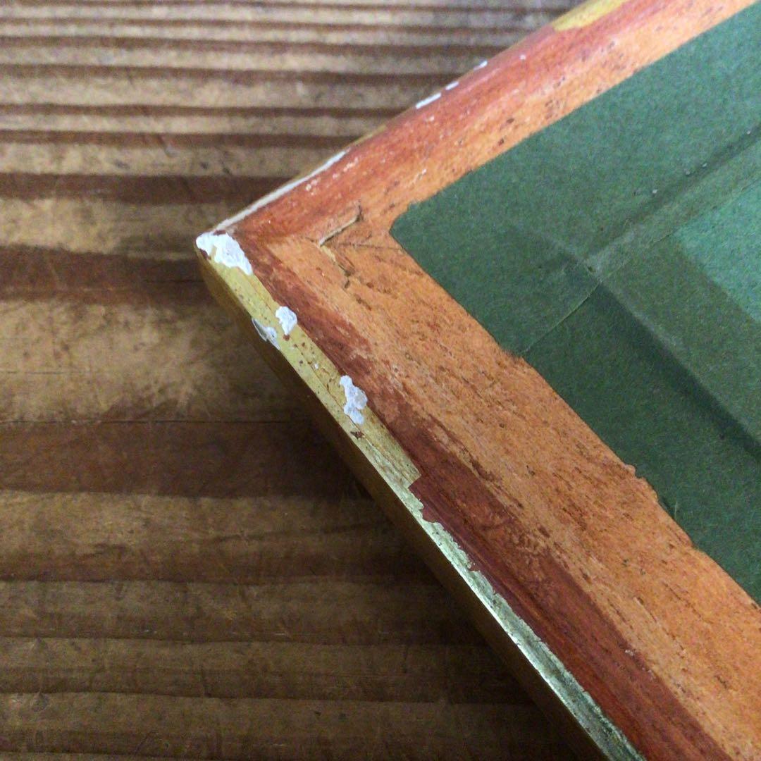 No3994 額装　聖母子　彩飾写本　金額縁　人物画　西洋　インテリア　送料無料