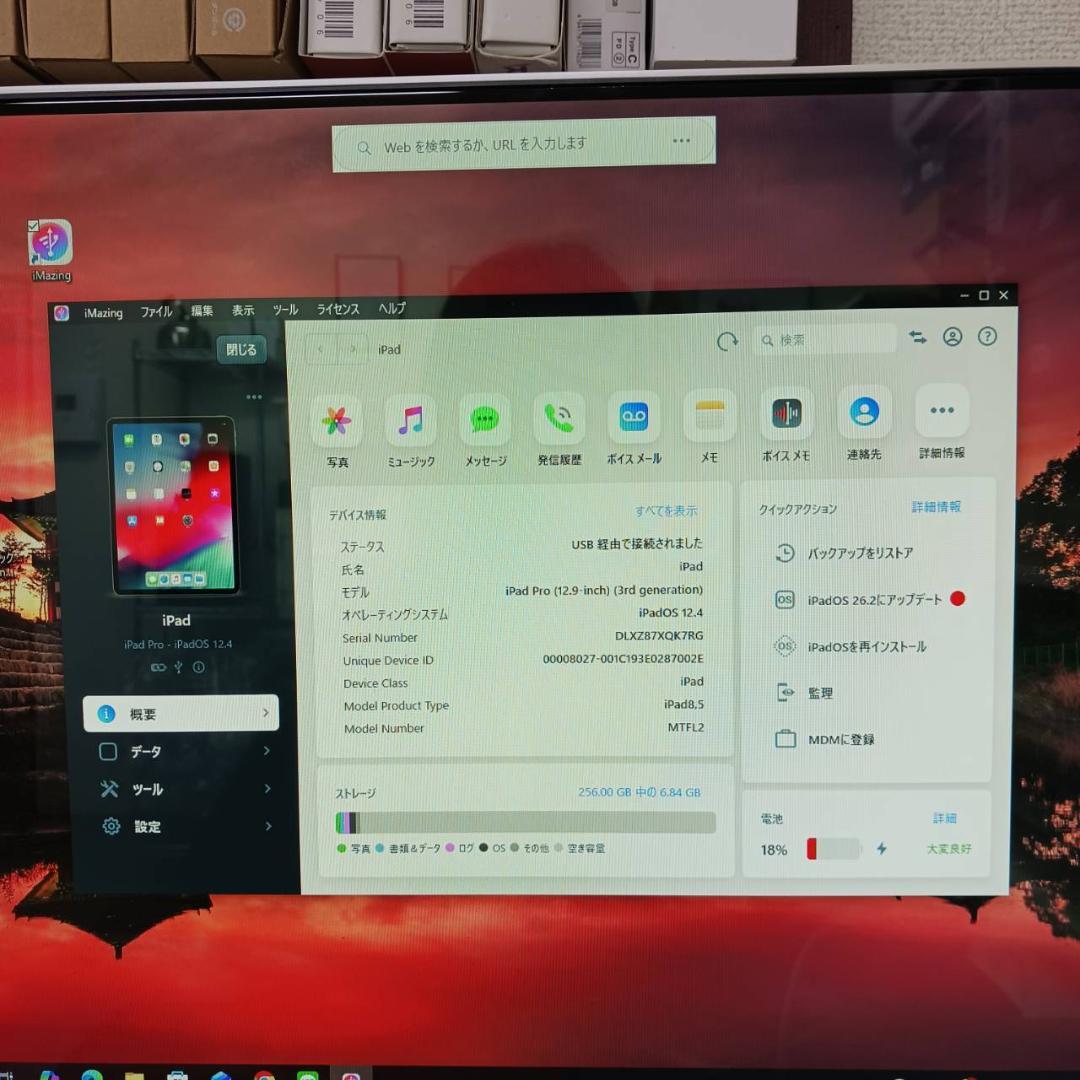 K775 Apple iPad Pro 12.9インチ 第3世代 256GB
