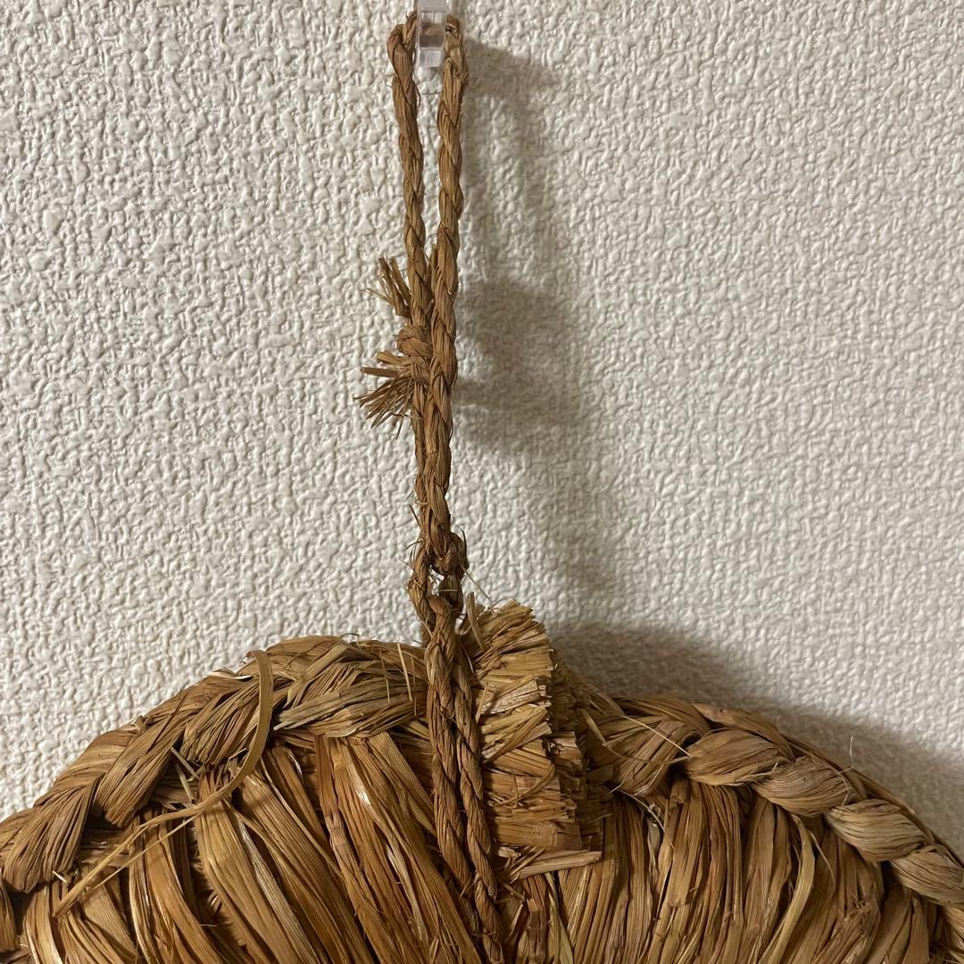 古くて大きな釜敷 釜敷 鍋敷 藁細工 わら製 農民美術 古道具