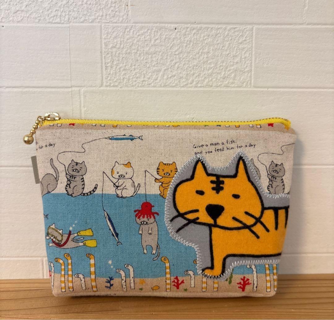 感謝価格　ユキエモン　猫柄　ポーチ　トートバッグ　巾着　ハンドメイド