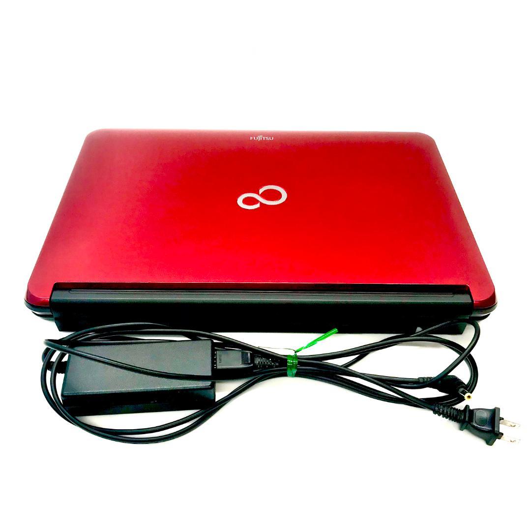 ブルーレイ見れる❣️艶やかレッド❤️サクサク動作✨ノートパソコン Office