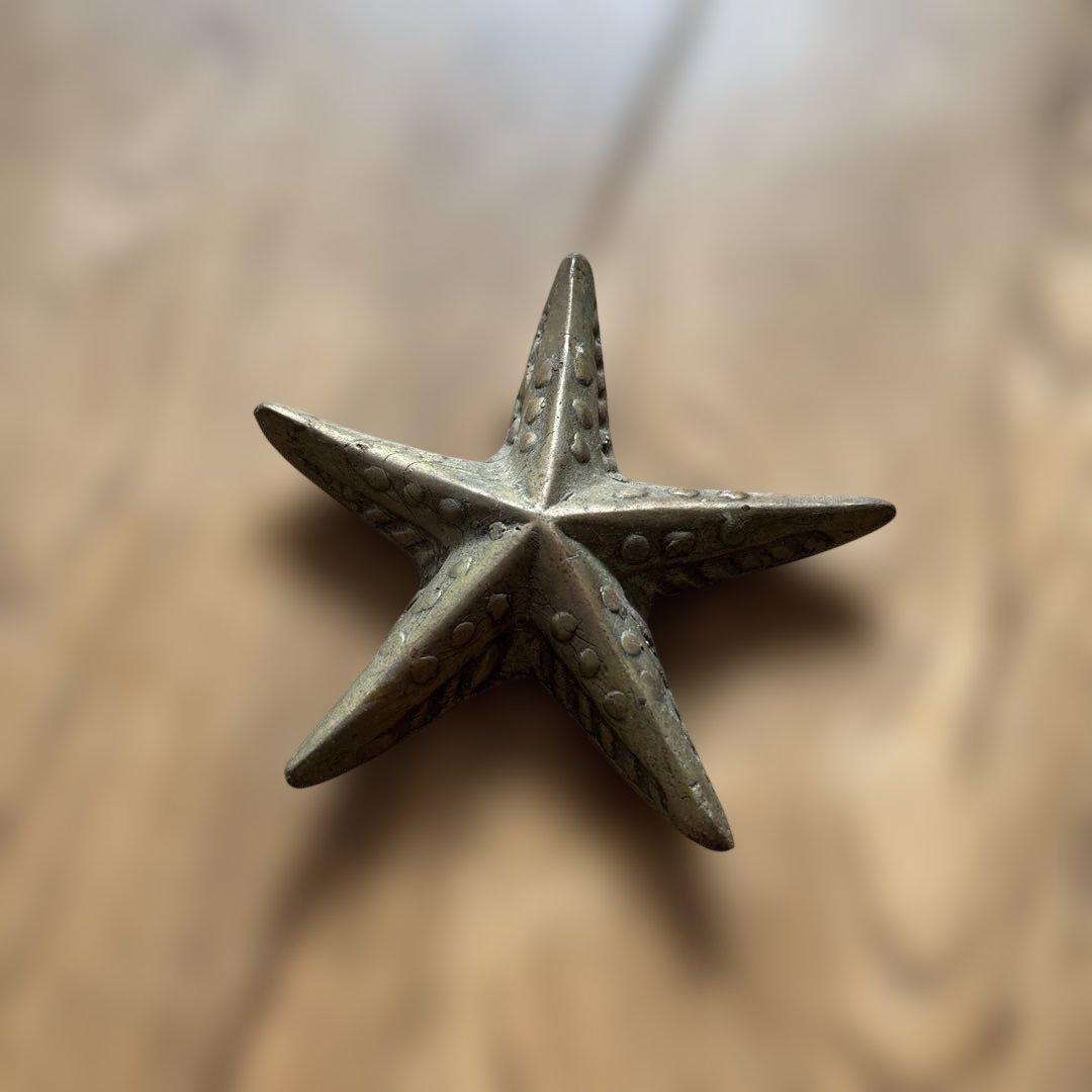 アンティーク　海洋生物デザインの金属製置物セット