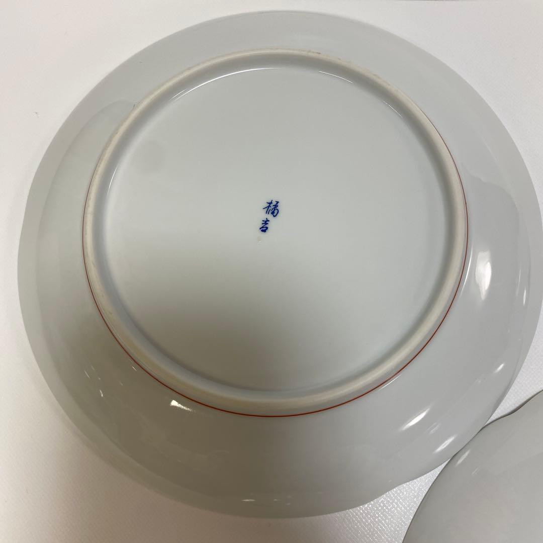 たち吉　花鳥　赤絵　金彩　丸　中皿　5枚セット　丸紋 初節句　和皿　希少品　呉須