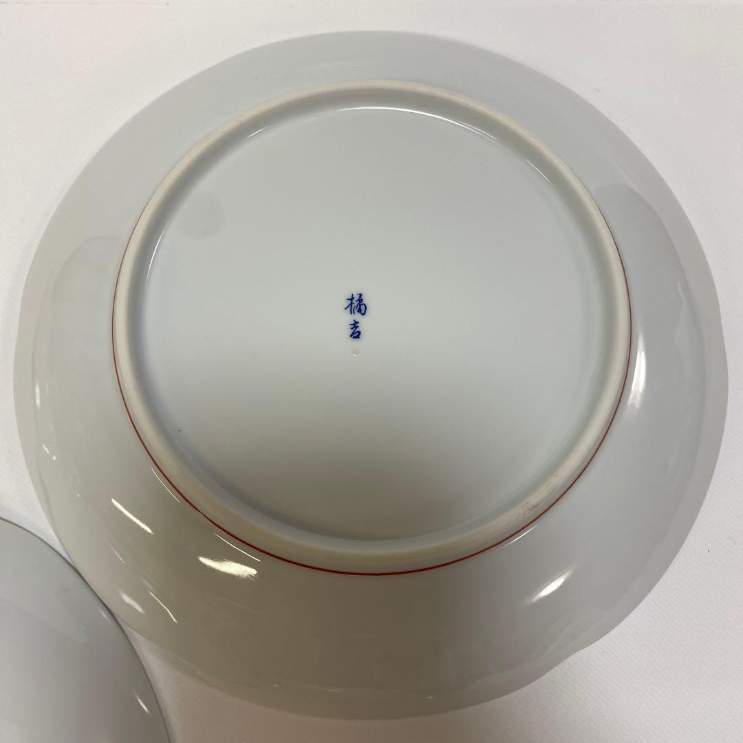 たち吉　花鳥　赤絵　金彩　丸　中皿　5枚セット　丸紋 初節句　和皿　希少品　呉須