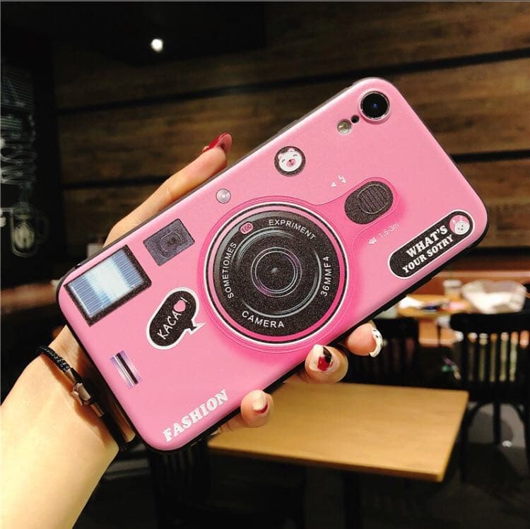 iPhone スマホ ケース カメラ 型 ピンク iPhone XR 新品