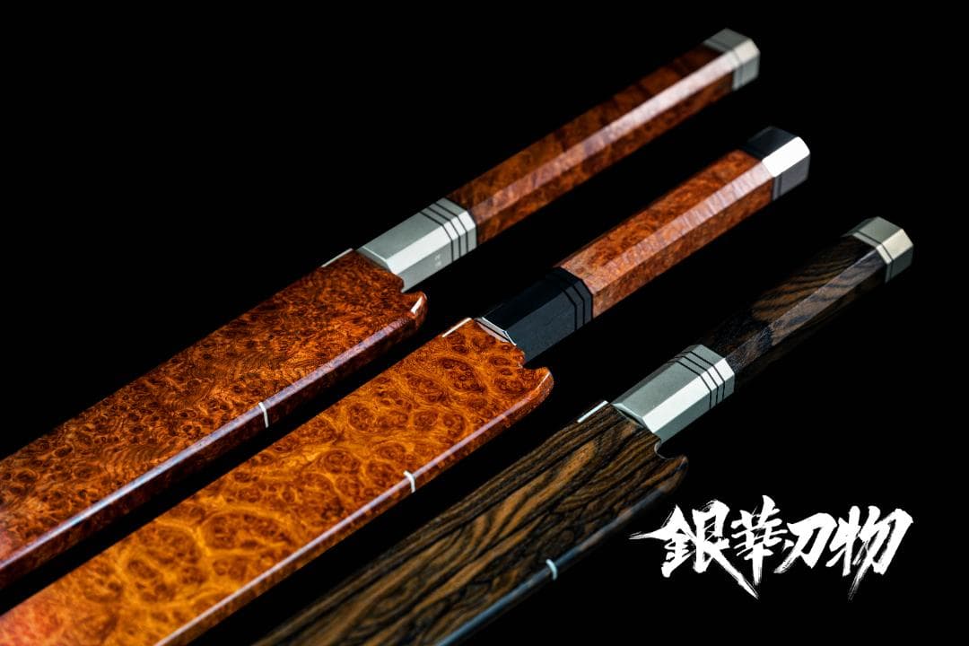 【大阪銀華刃物】黒柿の木ハンドルサヤオーダーメイド