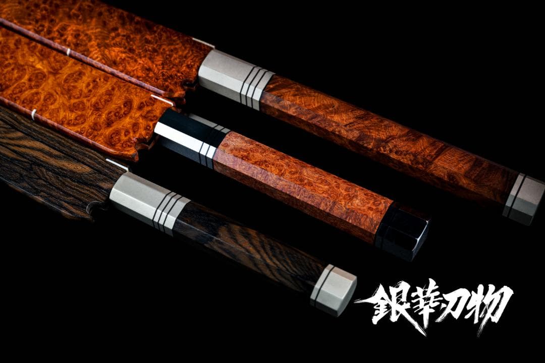 【大阪銀華刃物】黒柿の木ハンドルサヤオーダーメイド
