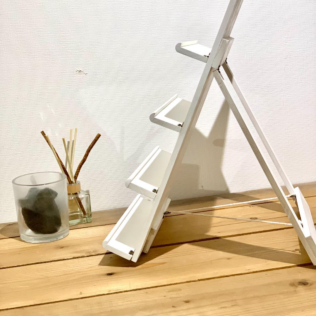 木製折りたたみ什器　傾斜ディスプレイ4段式　【オリタタムヤーツ】