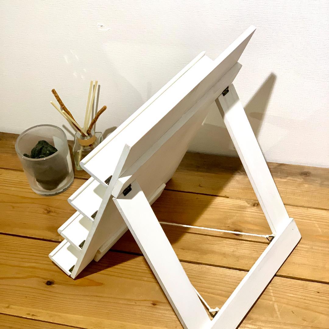 木製折りたたみ什器　傾斜ディスプレイ4段式　【オリタタムヤーツ】