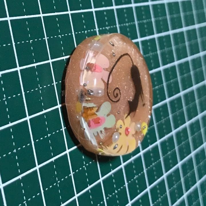 レジンヘアゴム　猫ちゃんの背伸び♪