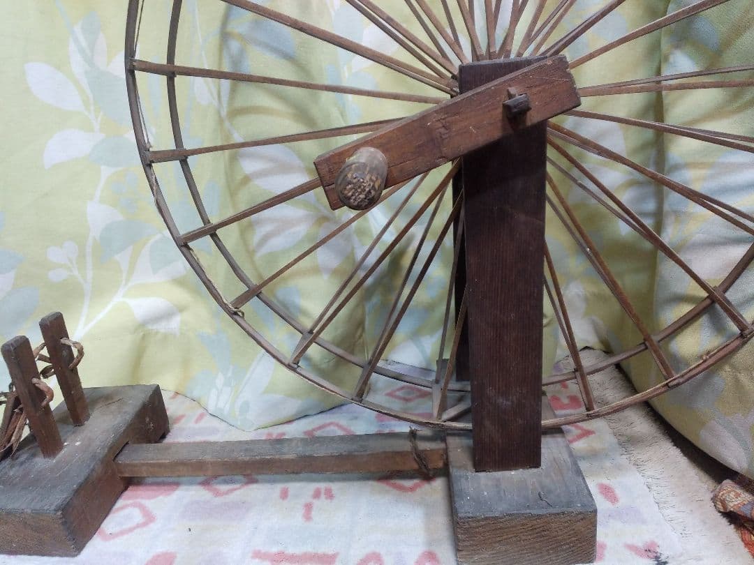 糸車 骨董品 アンティーク 昭和レトロ 和風インテリア品 現地受渡