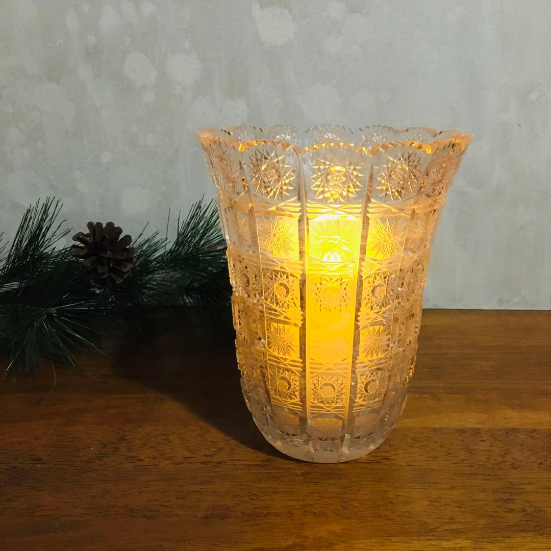 【廃盤】Bohemia ボヘミアクリスタル　花瓶　フラワーベース　ワインクーラー