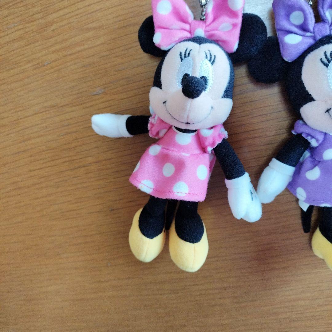 ディズニー ミニーぬいぐるみバッヂ キーホルダー 3点セット スクバ デコ