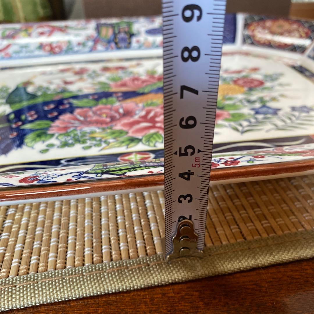 古九谷　九谷焼　大皿　飾り皿　孔雀と牡丹　骨董