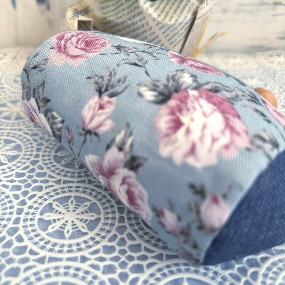 薔薇柄あおりがま口バッグ&がま口ポーチセット　ハンドメイド