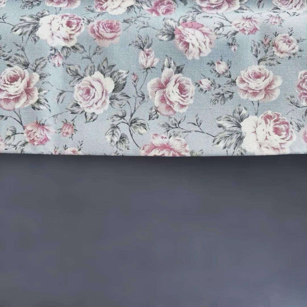 薔薇柄あおりがま口バッグ&がま口ポーチセット　ハンドメイド