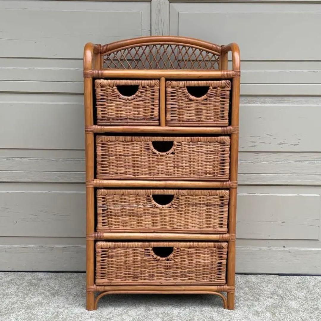 KOIZUMI コイズミ 籐 ラタンチェスト 5段 引き出し 収納家具